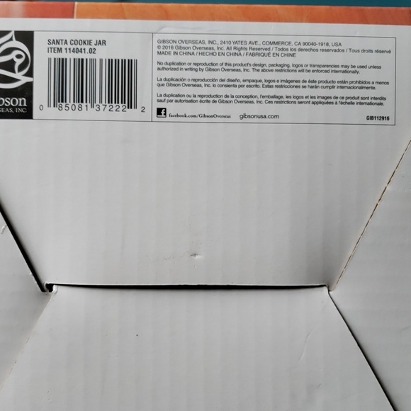 🆕️ Gibson Santa Cookie Jar 2 Piece Stoneware New - Picture 3 of 7